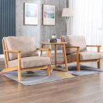 Nordic Morden Solid Wood Vintage Single Sofa Wooden Leisure Arm Chair Upholstere