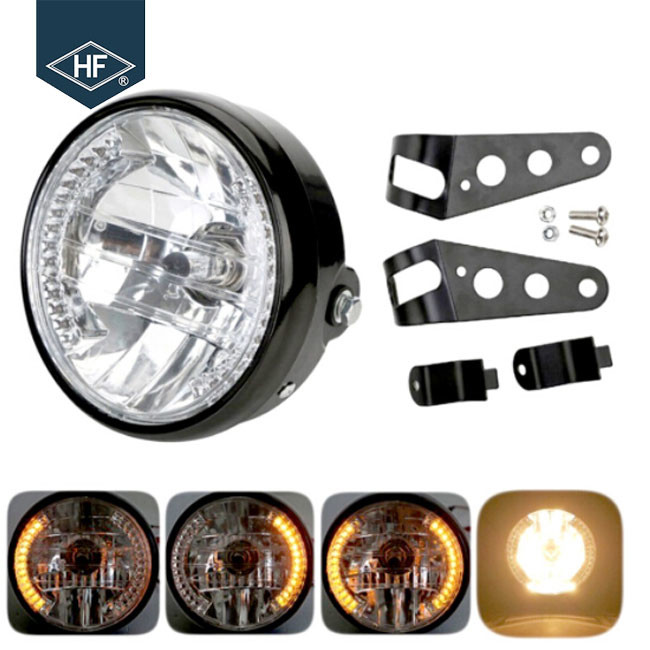 7 " Round Aftermarket Motorcycle Headlights With Turn Signals For Honda