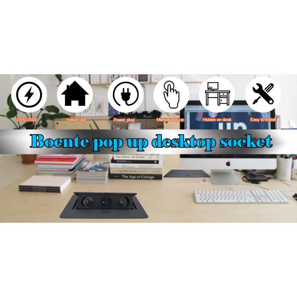 Melloni Pop-Up Tabletop Socket 3 AC Outlets Retractable Hidden Recessed Power for Kitchen Desktop EU Socket Tabletop Accessory