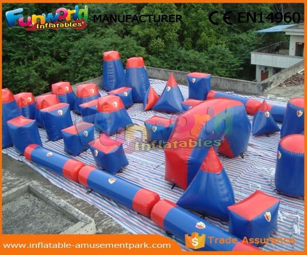 0.6MM PVC Tarpaulin Inflatable Paintball Arena For Bunker Red And Blue Paintball