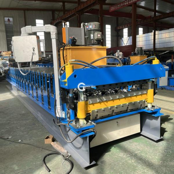 Corrugated IBR Trapezoidal Double Layer Roll Forming Machine Hydraulic cutting