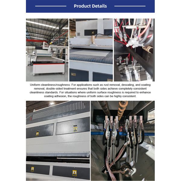 30kw Compressed Air Automatic Sand Blasting Machine with Double Sides Cleaning and PLC Control for Surface Refinement