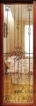 Wrought iron glass in wooden french door