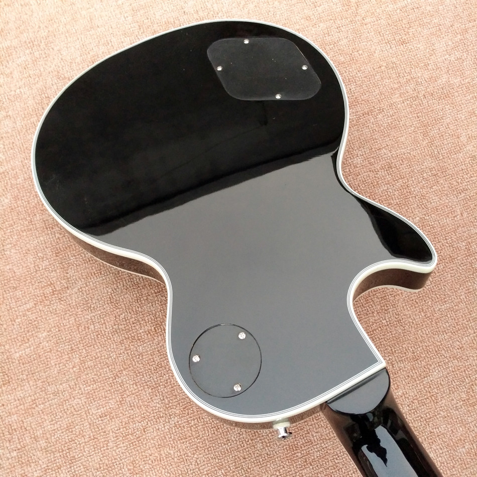 Custom LP electric guitar, Ebony fingerboard frets binding electric guitar with Chrome hardware, free shipping