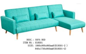 Wholesale Elegant Pure Foam Fabric Sofa Bed Solid Wood Legs Green Bright Colour from china suppliers