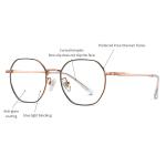 Round Titanium Frame Glasses Unisex Anti Radiation Anti Blue Light