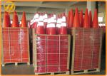 Orange PVC Traffic Safety Cones with 2 Reflective Tape 75cm Height 36 * 36 cm