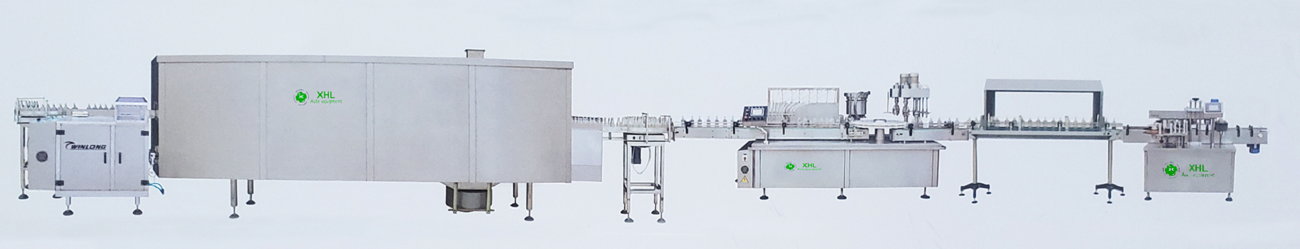 XHL-YG Bottle Turntable Feeding, Rinsing, Drying & Sterilizing, Filling, Capping, Light Inspection, Labeling Production