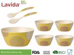 Heat Resistant Bamboo Salad Bowl Set Non - Odor Easy Cleaning Unbreakable Matt