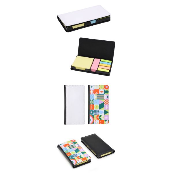 Personalized PU Leather Memo Notepad Notebook Sticky Notes Box For Halloween Graduation Sublimation Blank Notebooks