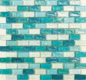 Wholesale Green blue water waving glass mosaic tile for pulic pool or spa from china suppliers