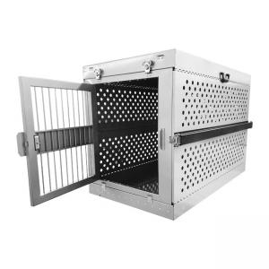 China Silver 48 XXL Heavy Duty Collapsible Dog Crate Foldable Pet Cage Puppy Compartment on sale