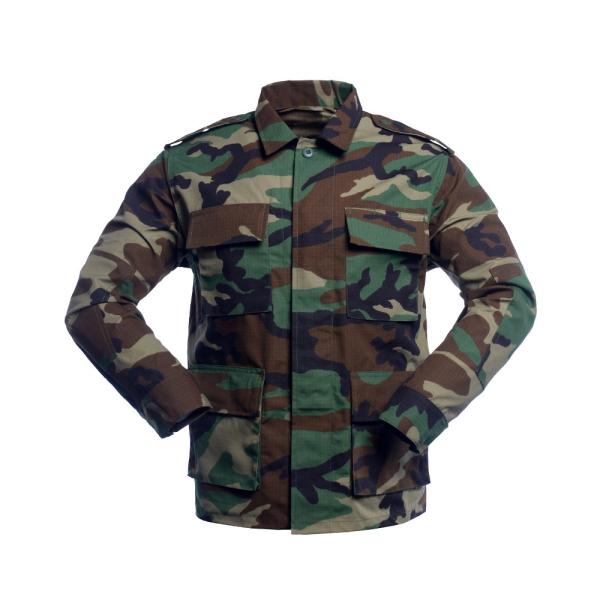 China Xinxing Tactical wear BDU Woodland Camo Uniform T65/C35 210-230gsm