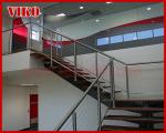 Steel Cable Stair VK88SC 304 Stainless Steel Handrail Treed American Oak Carbon