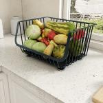 Black Kitchen Basket With Wheels Home Floor Multi-Layer Storage Rack Vegetable