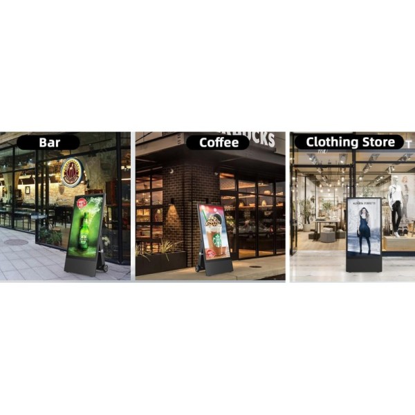 Outdoor Digital Signage with 2000nit High-Brightness Display and 10-Point IR Touch for Battery-Powered Mobile Advertising