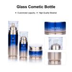50ml Glass Cream Jar Deep Blue And Shimmering Gold Gradients For Face Care