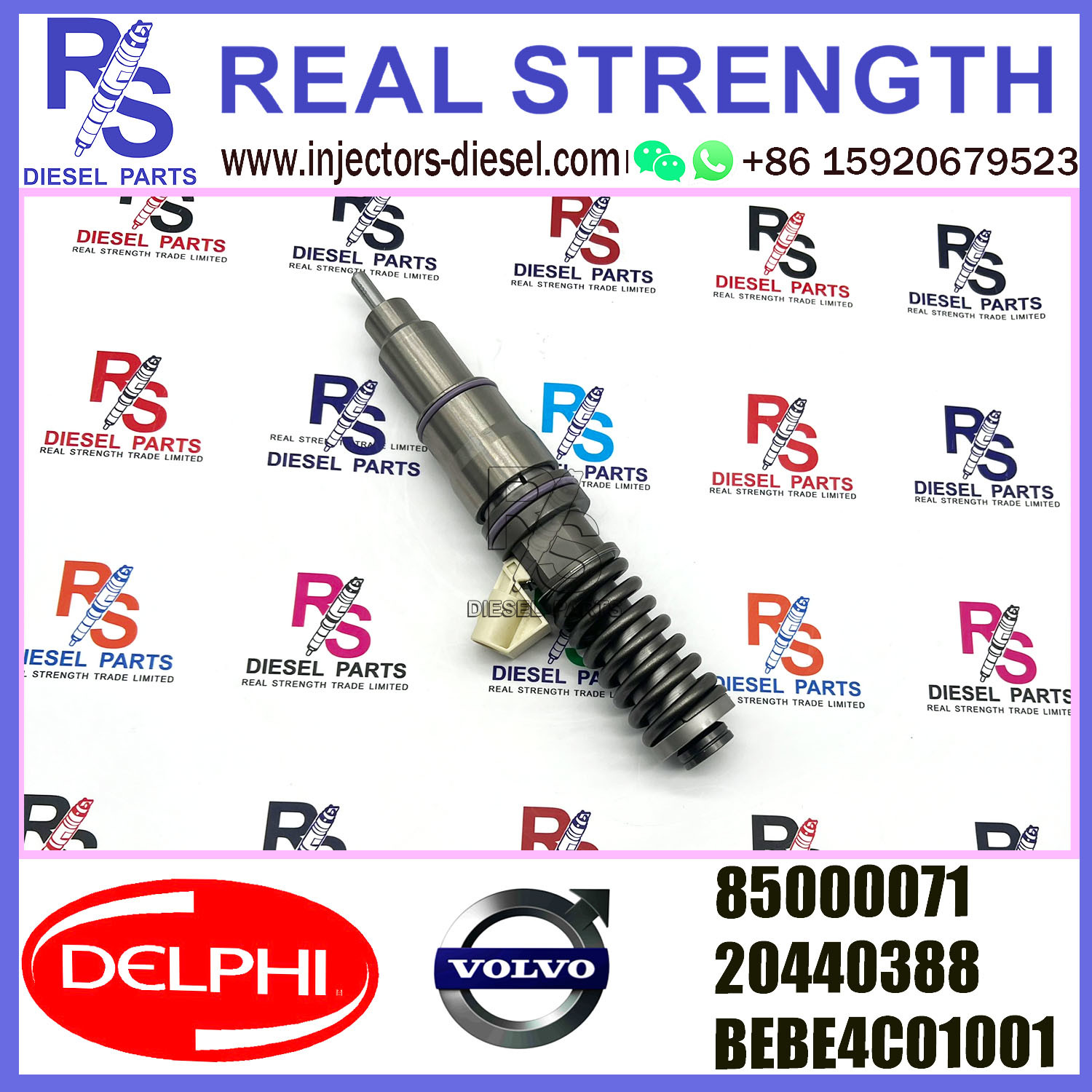 DELPHI 2pin injector 85000071 20440388 BEBE4C01001 Diesel pump Injector V-O-L-V BEBE4C01001 E1 for V-O-L-V D12 BUS