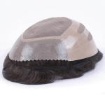 Bond 100% Human Hair Male Wigs Toupee Replacement Fino Mono Lace Men's Capillary