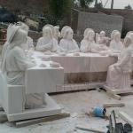 White Marble Statue Last Supper Sculpture Church Jesus Catholic Christian
