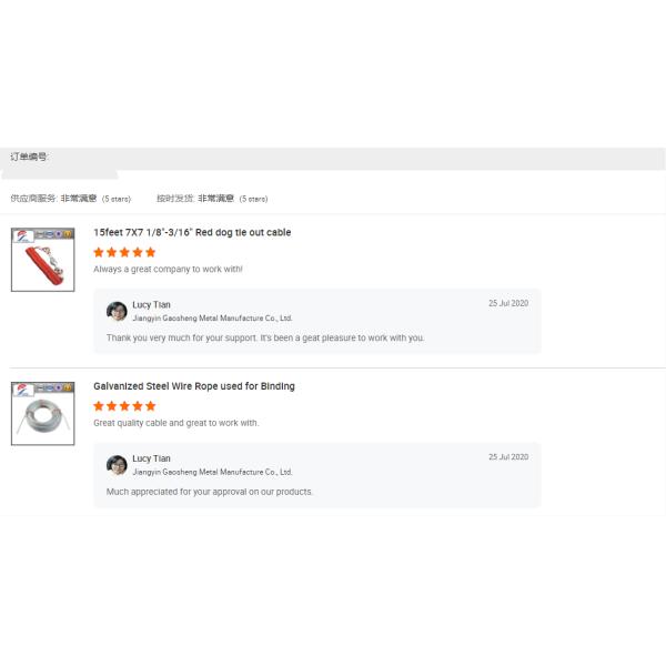 High Breaking Load Electric 7x7 Galvanized Wire Rope 1.5mm