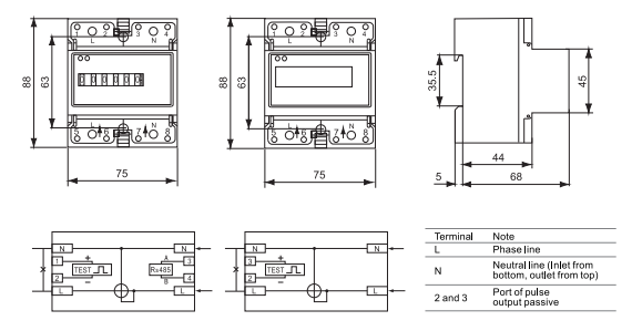 Top 10 seller 1 Phase Din Rail Ethernet Smart Energy Meter With Rs485 interface