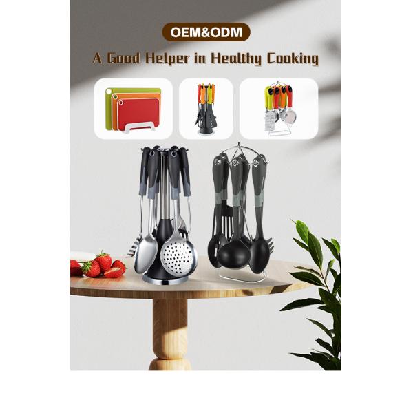 Customized Stainless Steel Kitchen Cooking Utensils Set with Turner and Ladle Spoon