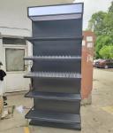 Black Telescopic Layer Cigarette Display Shelf With Light Box Hospital Pharmacy