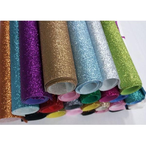 Nonwoven Fine Blue Sparkle Glitter Fabric , Real Shiny Glitter Fabric For Table Runner
