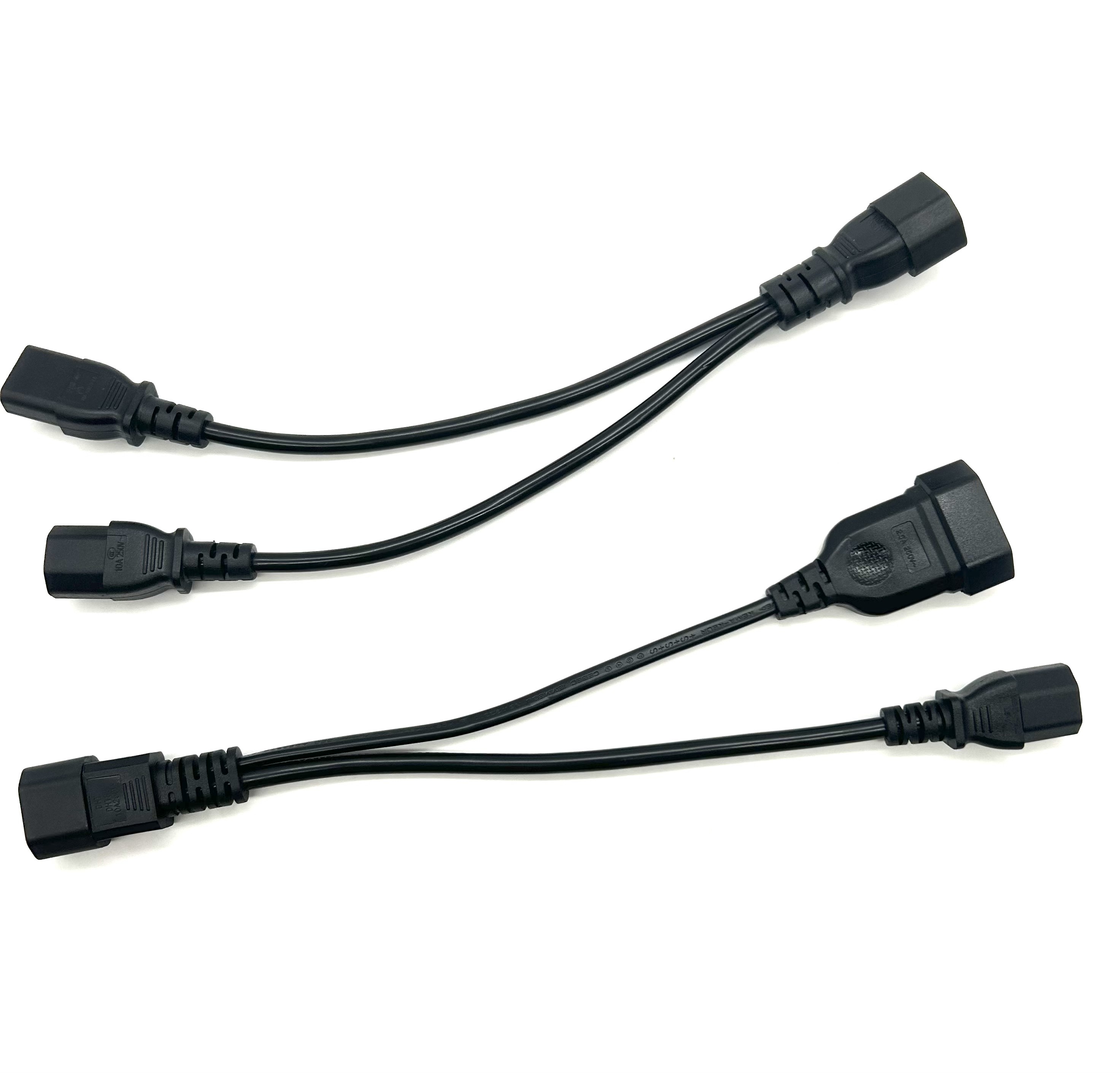 Y Type Splitter Power Adapter C14 To C13+Eu 2 Pin Female Plug  220V Extension Cables C14 Plug adapter For Electric