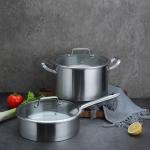 Factory Direct Sale Pans And Pots Sets Silver Cooking Pot Sets Stainless Steel