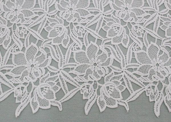 Quality Water Soluble Embroidered Polyester Lace Fabric With Floral Lace For Dress Designer for sale