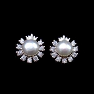 Wholesale Sweety 925 Sterling Silver Pearl Earrings Snow Shape For Girl Friend Gift from china suppliers