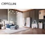 Modern Villa White Wooden King Size Bed Bedroom Sets Home Double Queen Luxury