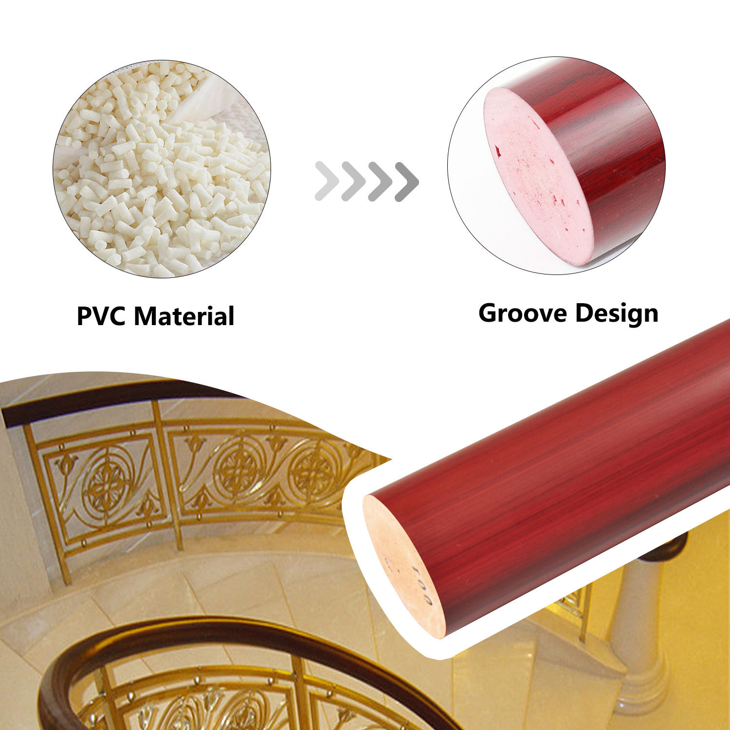 PVC Handrail Railing Accessories For Stair Railings 3D Model Design