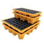 Low Profile Plastic Spill Pallets 4 Drum Bunded Spill Pallet