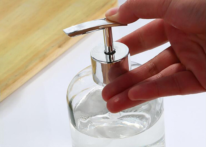 Hotel Bathing Washing Glass Shampoo Bottle With Sprayer Pump Anti Shock