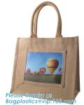 Wholesale jute tote bags with leather handles,Reusable natural color jute tote