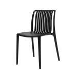 L Shape Plastic Patio Dining Chairs Olive Polypropylene Outdoor Dining Chairs