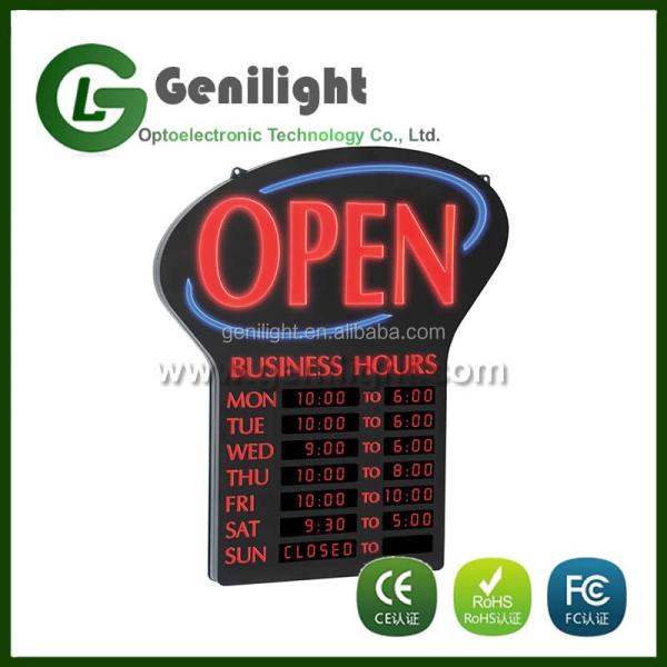 Outdoor Open LED Neon Electronic Window Sign with Superbrightness LED Material 5mm or 8mm