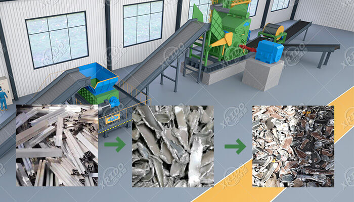 Automatic Aluminium Shredder Machine Recycling Metal Scrap Shredder