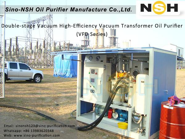 High Vacuum Transformer Oil Treatment Plant Automatic With Steel Cover PLC