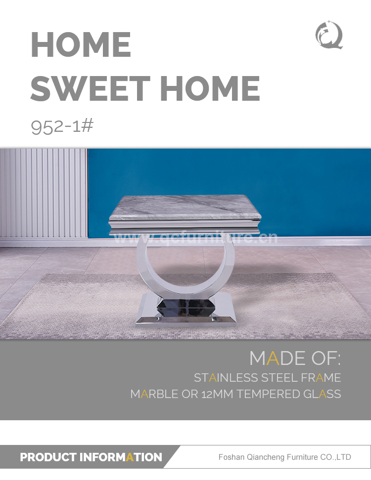 Qiancheng 24x24inch Sofa Side End Table 20mm Modern Marble Side Table