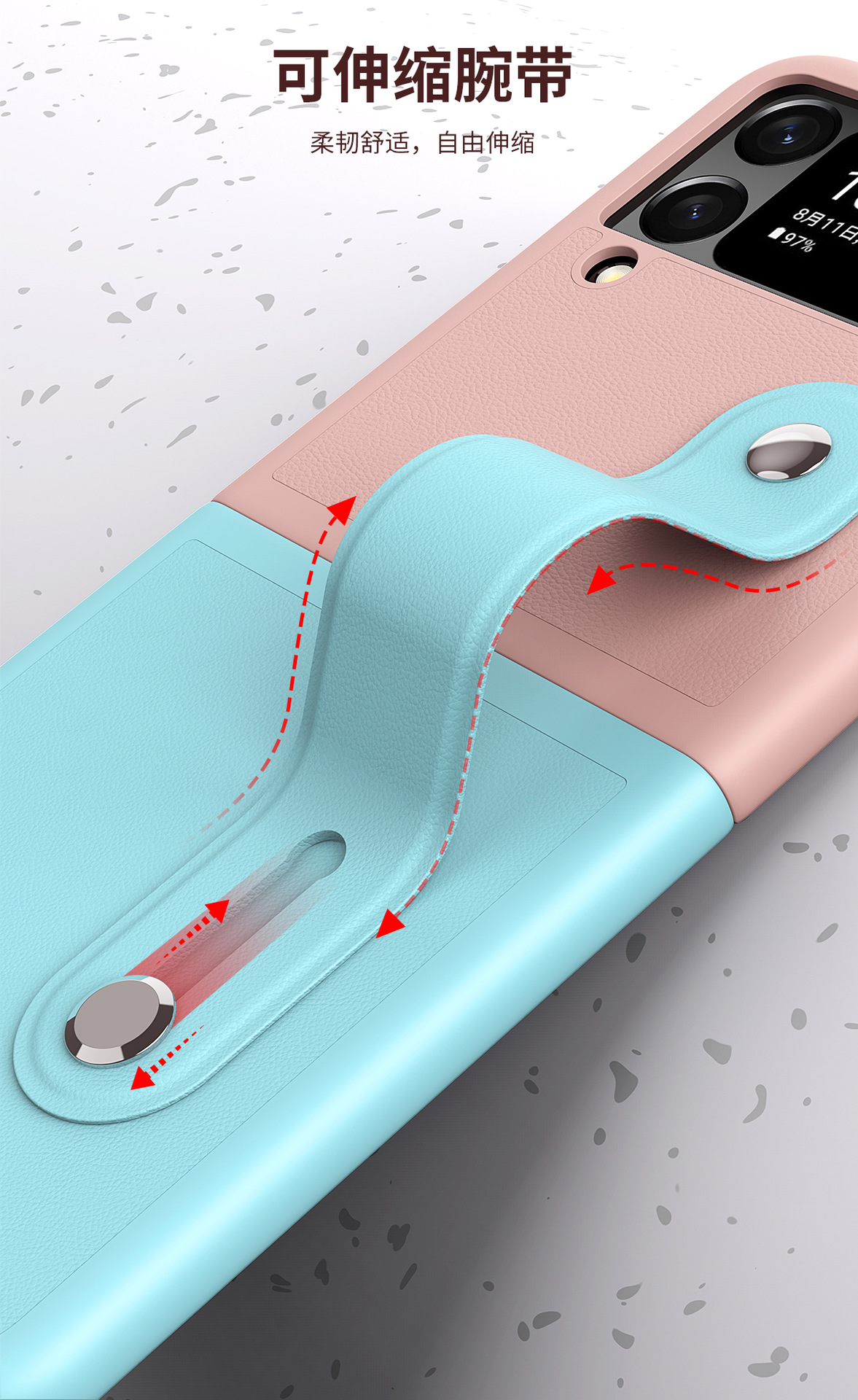 RED Shockproof Holder Back Cover for Samsung Galaxy Z Flip 3 Z Fold 4 5G Phone Case
