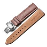 ALK Watchband Brand Genuine Leather Belt Deployant Buckle Band Butterfly Clasp