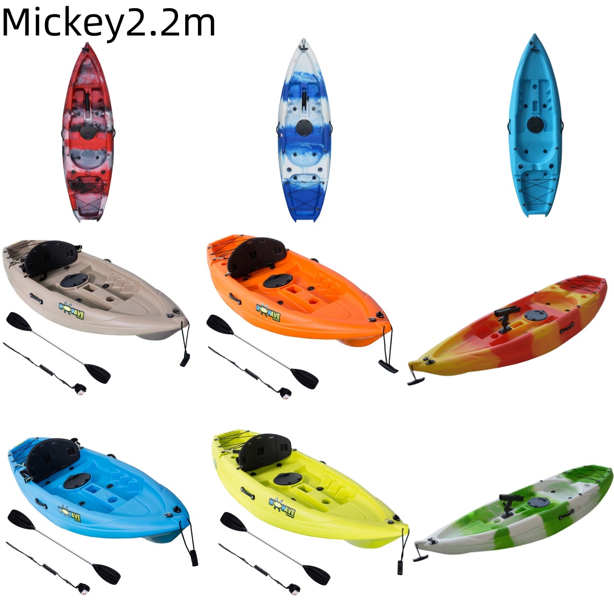 Discover the Beauty of Lakes Rivers with Our Blue Camouflage 2.7m Single Person Kayak
