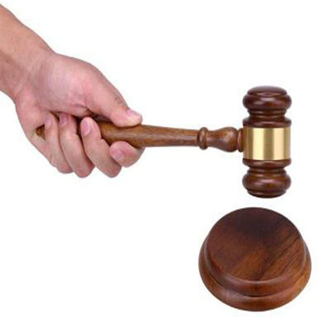 Factory Custom Solid Wooden Gavel Hammer Sound Block Set For Lawyer Judge
