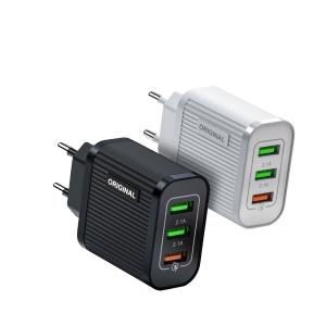 Wholesale Fire proof Cell Phone Charger Adapter 3 USB Ports Fast Charging Phone Charger from china suppliers