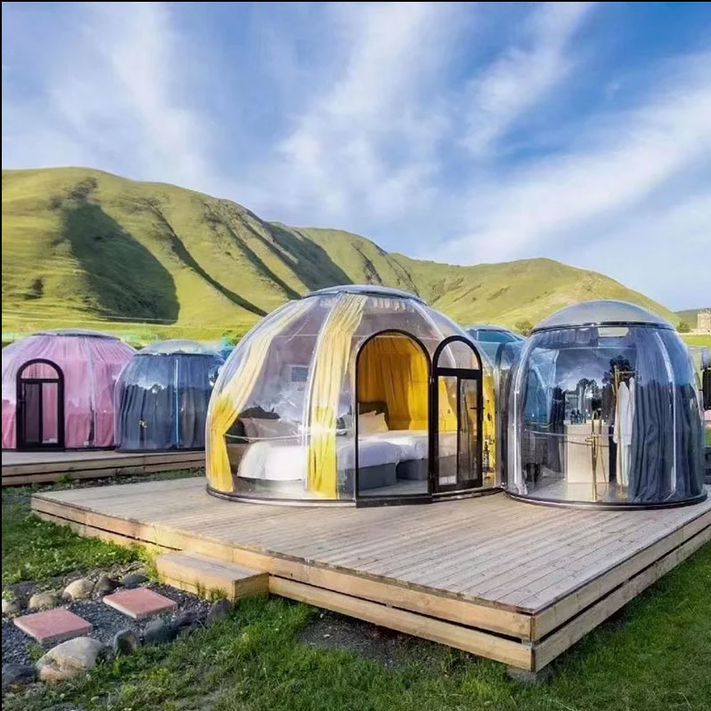 Portable Outdoor Camping Bubble Dome with Transparent PC Material and Starry Sky Design