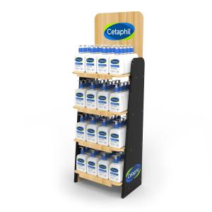Wholesale Supermarket Wood Display Rack For Facial Cleanser Skin Care Product from china suppliers